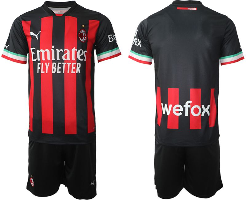 Men 2022-2023 Club Ac Milan home black blank Soccer Jersey->inter milan jersey->Soccer Club Jersey